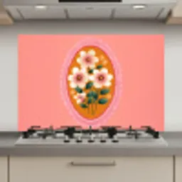 Illustratie - Bloemen - Rand - Roze keuken achterwand spatscherm klein -3d_website
