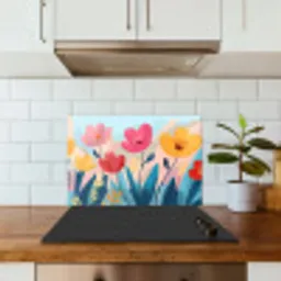 Illustratie - Bloemen - Kleurrijk keuken achterwand spatscherm klein -sfeer2