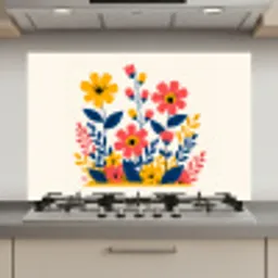 Illustratie - Bloemen - Bladeren - Roze keuken achterwand spatscherm klein -3d_website