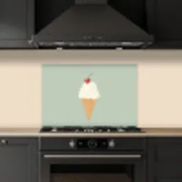 Illustratie - Ijsje - Spikkels - Kers keuken achterwand spatscherm klein -sfeer1
