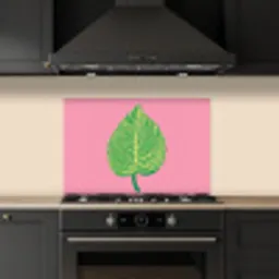 Illustratie - Blad - Minimalistisch - Groen keuken achterwand spatscherm klein -sfeer1
