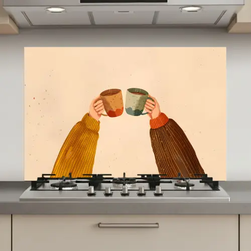 Illustratie - Mokken - Proosten - Bruin keuken achterwand spatscherm klein -3d_website