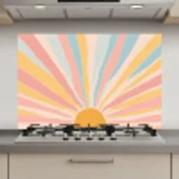 Illustratie - Zon - Pastelkleuren keuken achterwand spatscherm klein -3d_website