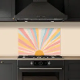 Illustratie - Zon - Pastelkleuren keuken achterwand spatscherm klein -sfeer1