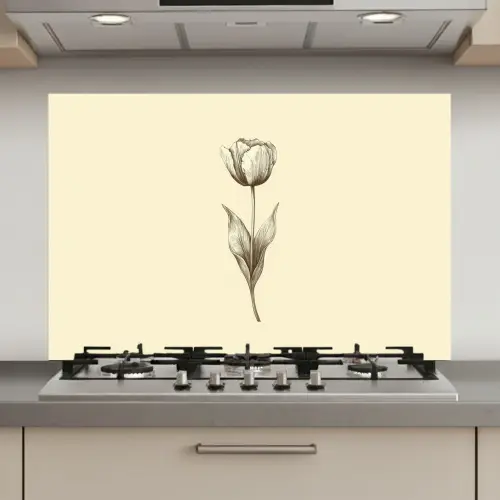 Illustratie - Tulp - Zwart keuken achterwand spatscherm klein -3d_website