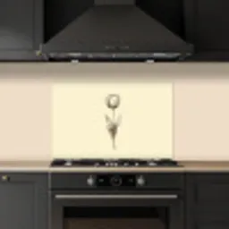 Illustratie - Tulp - Zwart keuken achterwand spatscherm klein -sfeer1