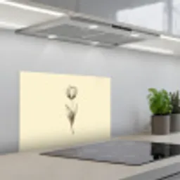 Illustratie - Tulp - Zwart keuken achterwand spatscherm klein -3d_schuin