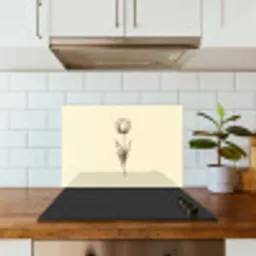 Illustratie - Tulp - Zwart keuken achterwand spatscherm klein -sfeer2