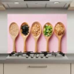 Ingrediënten - Lepels - Hout - Roze keuken achterwand spatscherm klein -3d_website