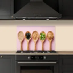 Ingrediënten - Lepels - Hout - Roze keuken achterwand spatscherm klein -sfeer1