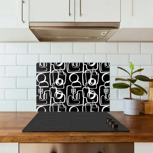 Onregelmatig - Cirkels - Lijnen keuken achterwand spatscherm klein 900 -sfeer2