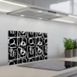 Onregelmatig - Cirkels - Lijnen keuken achterwand spatscherm klein 900 -3d_schuin