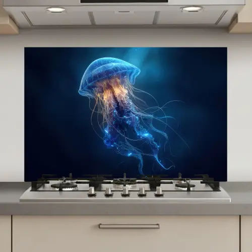 Kwal - Lichtgevend - Tentakels - Blauw keuken achterwand spatscherm klein -3d_website