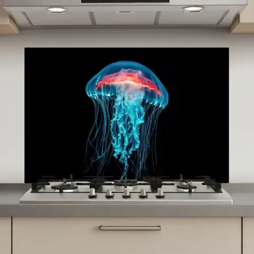 Kwal - Tentakels - Blauw - Licht keuken achterwand spatscherm klein -3d_website