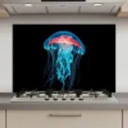 Kwal - Tentakels - Blauw - Licht keuken achterwand spatscherm klein -3d_website