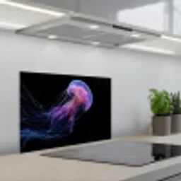 Kwal - Doorzichtig - Roze - Tentakels keuken achterwand spatscherm klein -3d_schuin