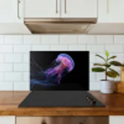 Kwal - Doorzichtig - Roze - Tentakels keuken achterwand spatscherm klein -sfeer2