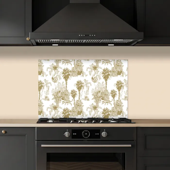 Oerwoud - Abstract - Beige keuken achterwand spatscherm klein 900 -sfeer1