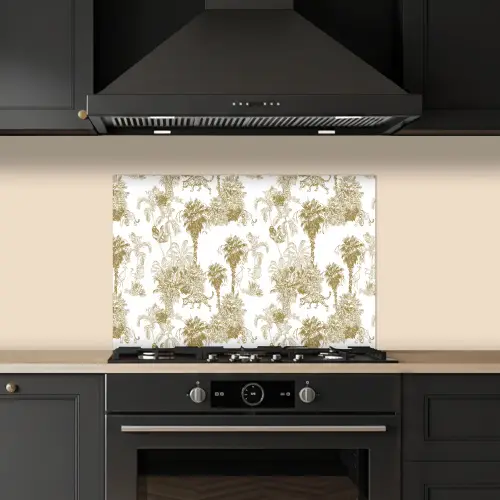 Oerwoud - Abstract - Beige keuken achterwand spatscherm klein 900 -sfeer1