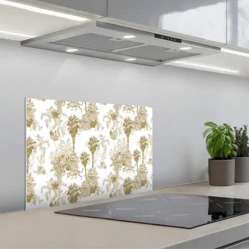 Oerwoud - Abstract - Beige keuken achterwand spatscherm klein 900 -3d_schuin