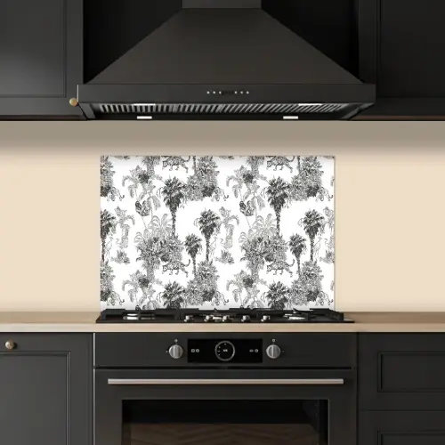 Jungle - Dieren - Grijs keuken achterwand spatscherm klein 900 -sfeer1
