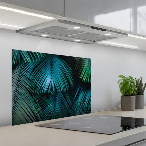 Jungle - Palmblad - Natuur keuken achterwand spatscherm middel -3d_schuin
