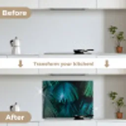 Jungle -  Palmblad - Natuur keuken achterwand spatscherm middel -voor_na_EN