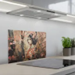 Kimono - Vrouw - kersenbomen keuken achterwand spatscherm klein -3d_schuin