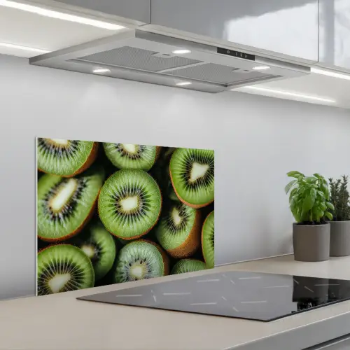 Kiwi - Fruit - Groen keuken achterwand spatscherm klein -3d_schuin