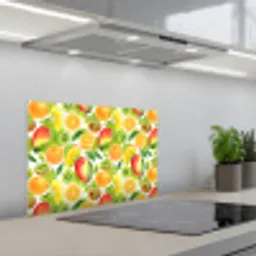 Kiwi - Sinasappel - Mango - Perzik keuken achterwand spatscherm klein 900 -3d_schuin