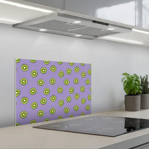 Kiwi - Patroon - Paars keuken achterwand spatscherm klein 900 -3d_schuin