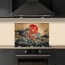 Koi - Zee - Golven - Zon keuken achterwand spatscherm klein -sfeer1
