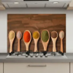 Pollepel - Kruiden - Eten - Specerijen - Tafel keuken achterwand spatscherm klein -3d_website