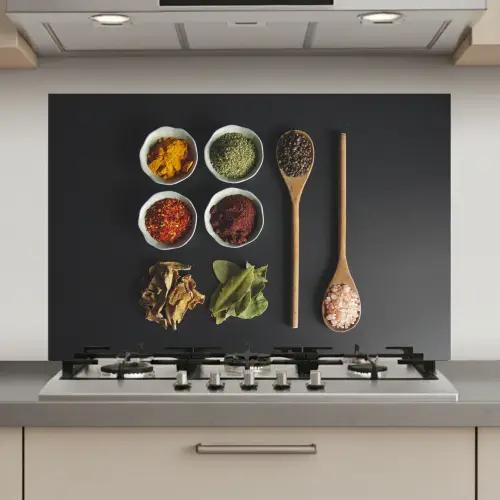 Pollepel - Specerijen - Kruiden - Groen - Bruin - Rustiek keuken achterwand spatscherm klein -3d_website