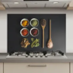 Pollepel - Specerijen - Kruiden - Groen - Bruin - Rustiek keuken achterwand spatscherm klein -3d_website