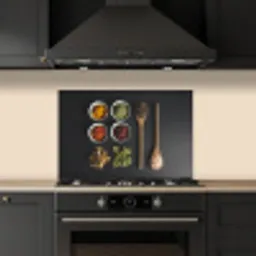 Pollepel - Specerijen - Kruiden - Groen - Bruin - Rustiek keuken achterwand spatscherm klein -sfeer1