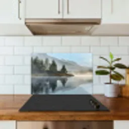Meer - Mist - Bergen - Landschap keuken achterwand spatscherm klein -sfeer2