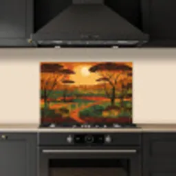 Landschap - Afrikaans - Zon keuken achterwand spatscherm klein -sfeer1