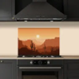 Landschap - Woestijn - Cactussen - Zon keuken achterwand spatscherm klein -sfeer1