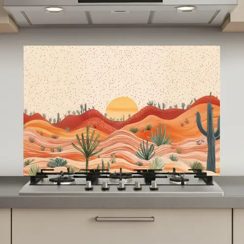Landschap - Heuvels - Zonsondergang keuken achterwand spatscherm klein -3d_website