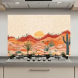 Landschap - Heuvels - Zonsondergang keuken achterwand spatscherm klein -3d_website