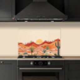 Landschap - Heuvels - Zonsondergang keuken achterwand spatscherm klein -sfeer1