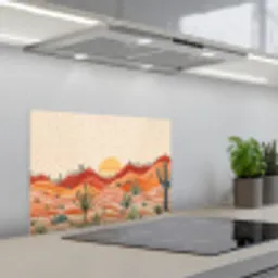 Landschap - Heuvels - Zonsondergang keuken achterwand spatscherm klein -3d_schuin