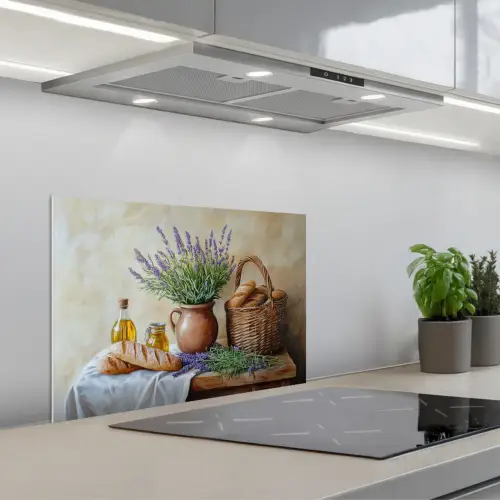 Lavendel - Brood - Stilleven keuken achterwand spatscherm klein -3d_schuin