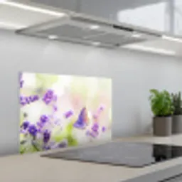 Lavendel - Vlinder - Bloemen keuken achterwand spatscherm klein -3d_schuin