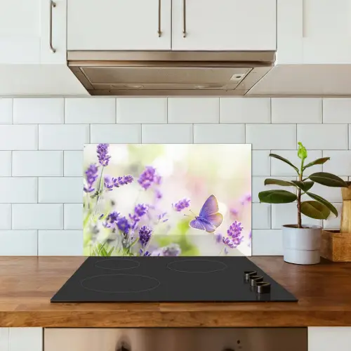 Lavendeldroom met Vlinder keuken achterwand spatscherm klein -sfeer2