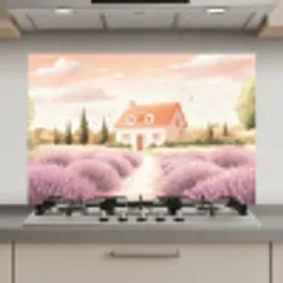 Lavendelveld - Huis - Paars keuken achterwand spatscherm klein -3d_website