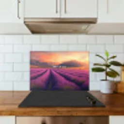 Lavendelveld - Quote - Zonsondergang keuken achterwand spatscherm klein -sfeer2