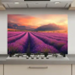 Lavendelveld - Zonsondergang - Paars keuken achterwand spatscherm klein -3d_website