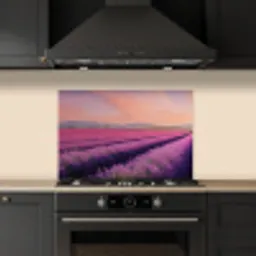 Lavendelveld - Zonsondergang - Paars - Bloemen keuken achterwand spatscherm klein -sfeer1